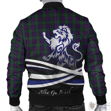 Urquhart Tartan Bomber Jacket with Alba Gu Brath Regal Lion Emblem