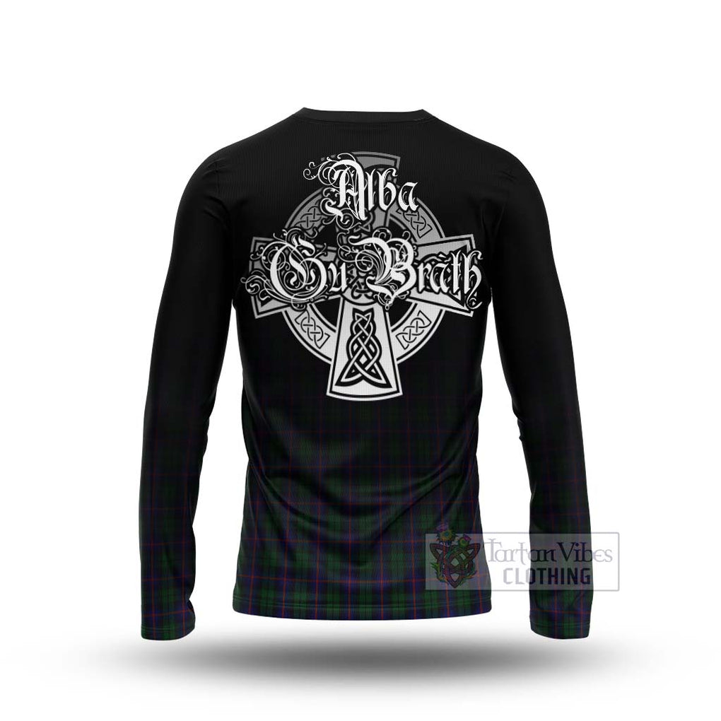 Tartan Vibes Clothing Urquhart Tartan Long Sleeve T-Shirt Featuring Alba Gu Brath Family Crest Celtic Inspired