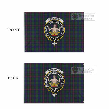 Urquhart Tartan House Flag with Family Crest