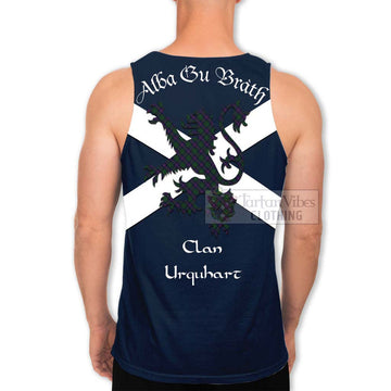Urquhart Tartan Lion Rampant Men's Tank Top Proudly Display Your Heritage with Alba Gu Brath and Clan Name - Tartan Vibes Clothing