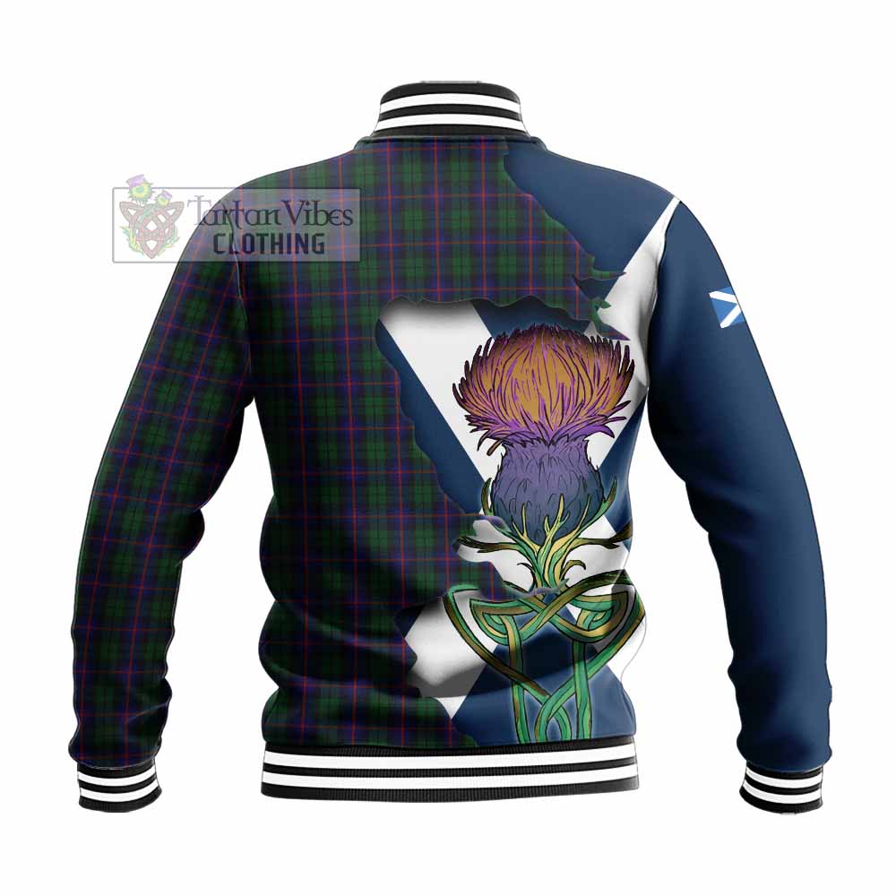 Urquhart Tartan Family Crest Baseball Jacket Scottish Thistle Celtic Inspired - Tartan Vibes Clothing
