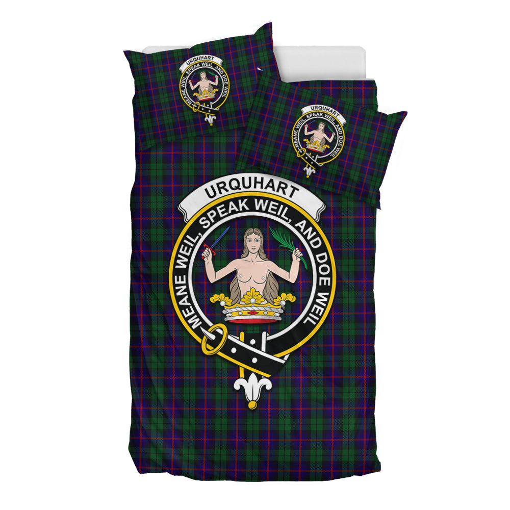 urquhart-tartan-bedding-set-with-family-crest