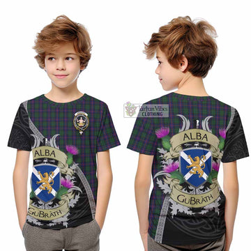 Urquhart Tartan Family Crest Kid T-Shirt Lion Rampant Royal Thistle Shield Celtic Inspired - Tartan Vibes Clothing