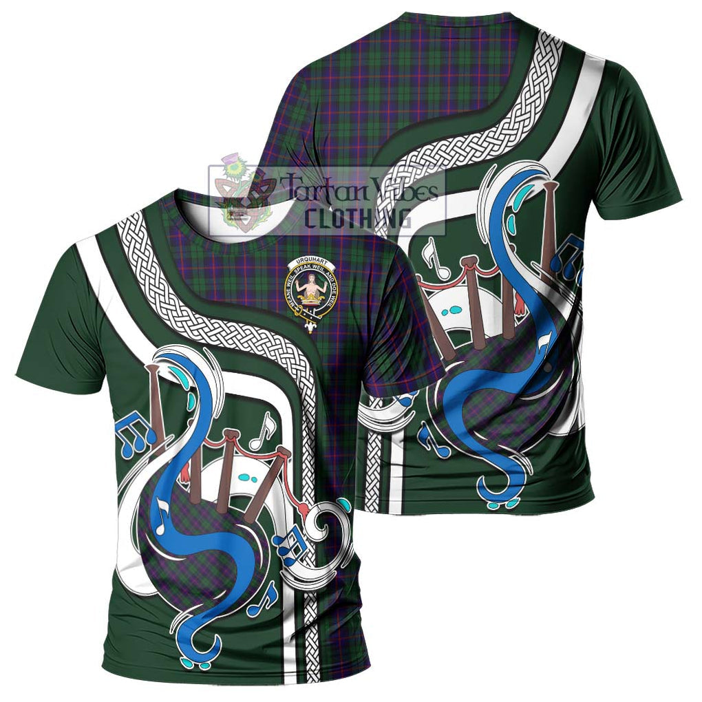 Urquhart Tartan T-Shirt with Epic Bagpipe Style - Tartanvibesclothing Shop