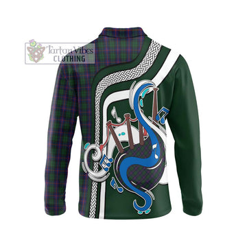 Urquhart Tartan Long Sleeve Polo Shirt with Epic Bagpipe Style