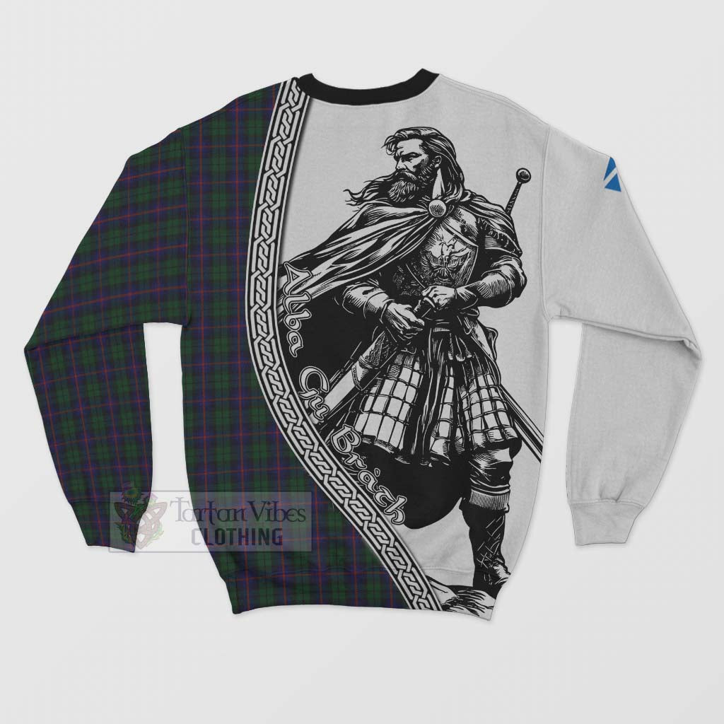 Tartan Vibes Clothing Urquhart Tartan Clan Crest Sweatshirt with Highlander Warrior Celtic Style