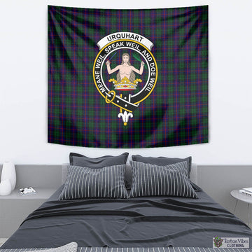 Urquhart Tartan Tapestry Wall Hanging and Home Decor for Room with Family Crest