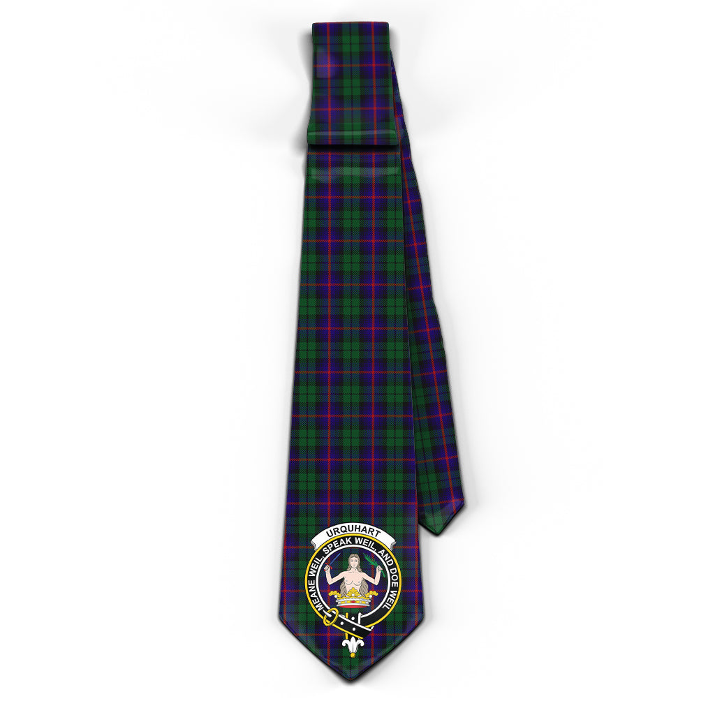 Urquhart Tartan Classic Necktie with Family Crest - Tartan Vibes Clothing