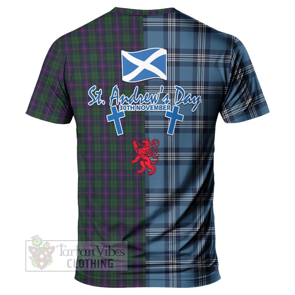 Tartan Vibes Clothing Urquhart Tartan T-Shirt Happy St. Andrew's Day Half Tartan Style