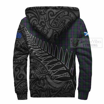 Urquhart Crest Tartan Sherpa Hoodie with New Zealand Silver Fern Half Style