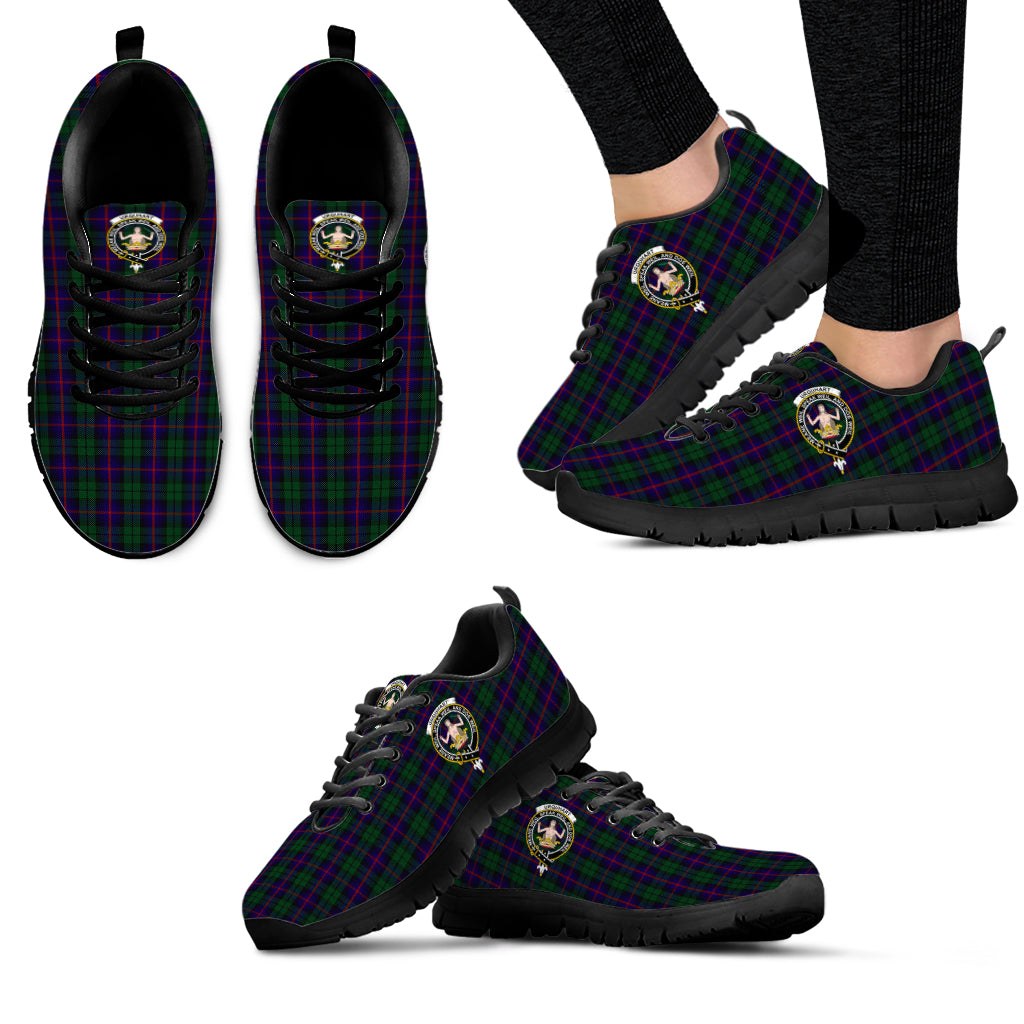 Urquhart Tartan Sneakers with Family Crest - Tartan Vibes Clothing