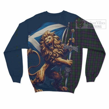 Urquhart Tartan Family Crest Sweatshirt with Scottish Majestic Lion