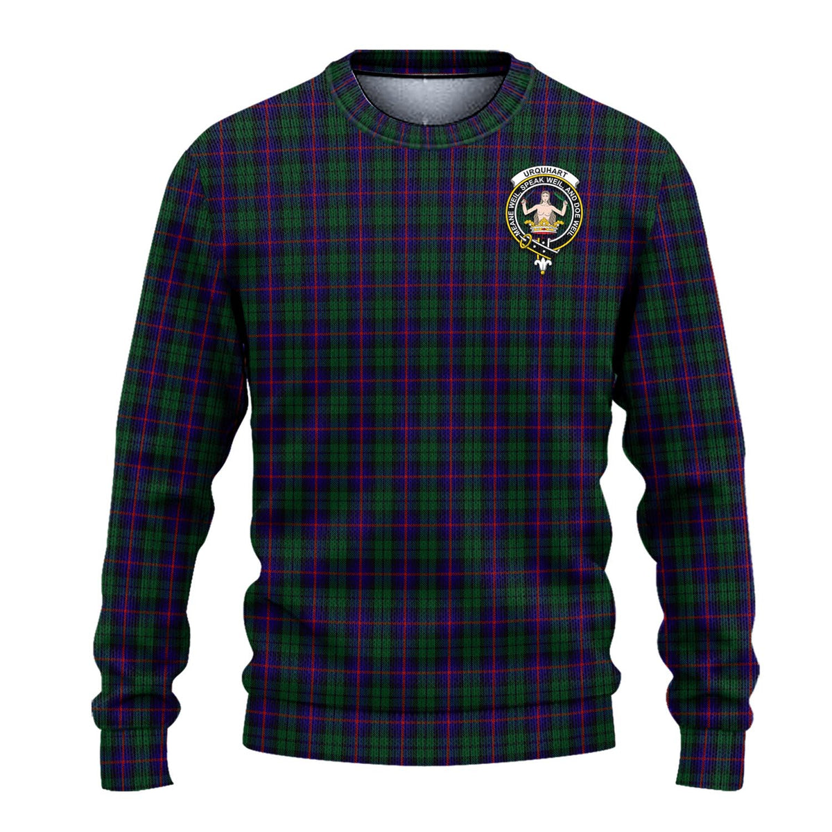 Urquhart Tartan Ugly Sweater with Family Crest - Tartan Vibes Clothing