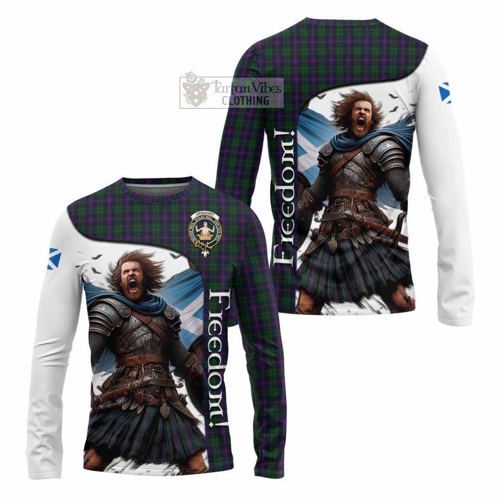 Tartan Vibes Clothing Urquhart Crest Tartan Long Sleeve T-Shirt Inspired by the Freedom of Scottish Warrior