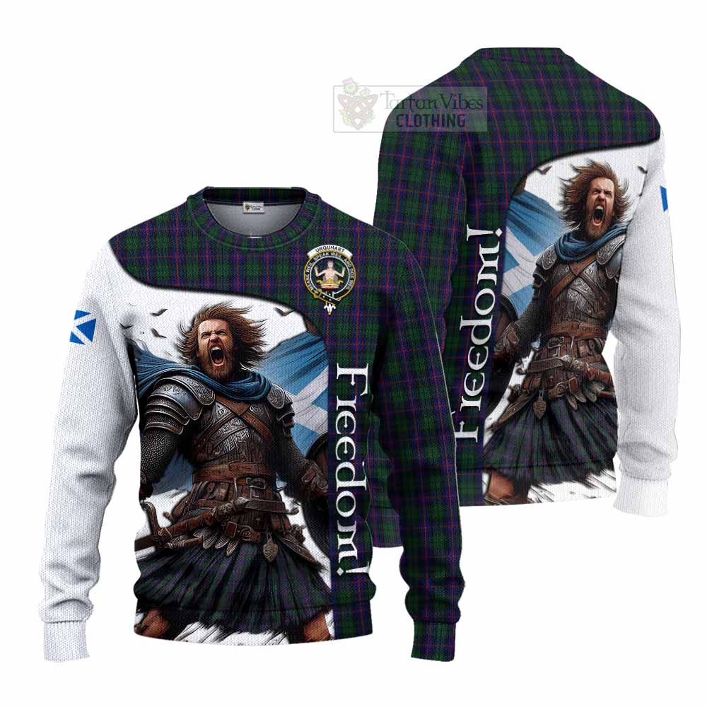 Tartan Vibes Clothing Urquhart Crest Tartan Knitted Sweater Inspired by the Freedom of Scottish Warrior