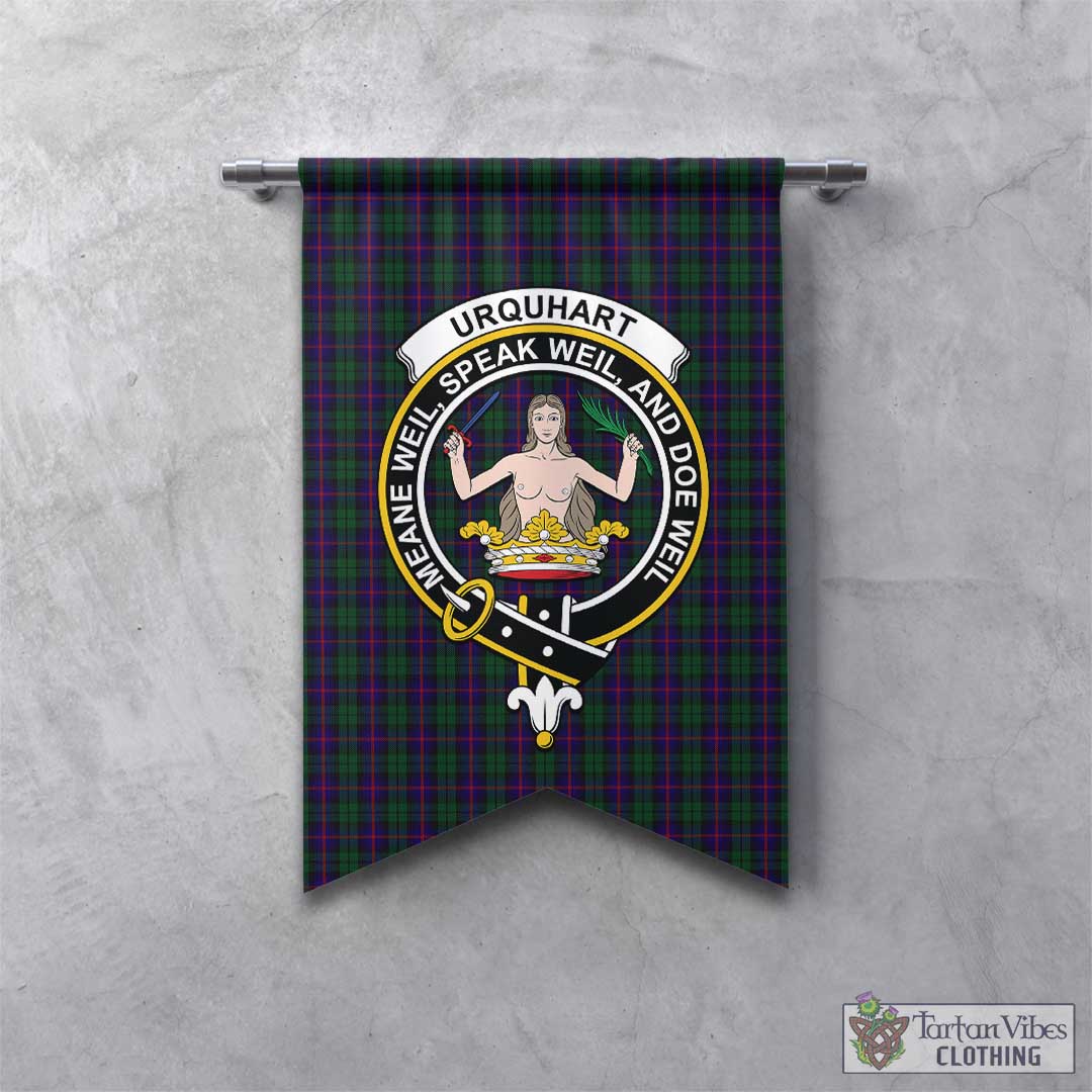 Urquhart Tartan Gonfalon, Tartan Banner with Family Crest