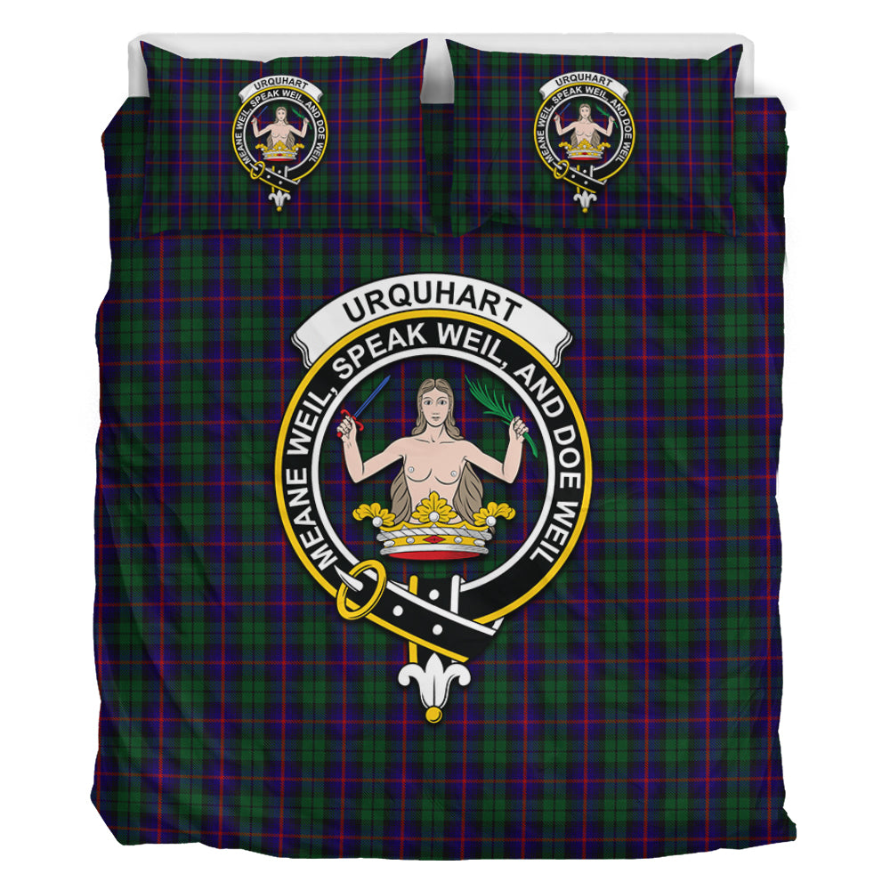 urquhart-tartan-bedding-set-with-family-crest