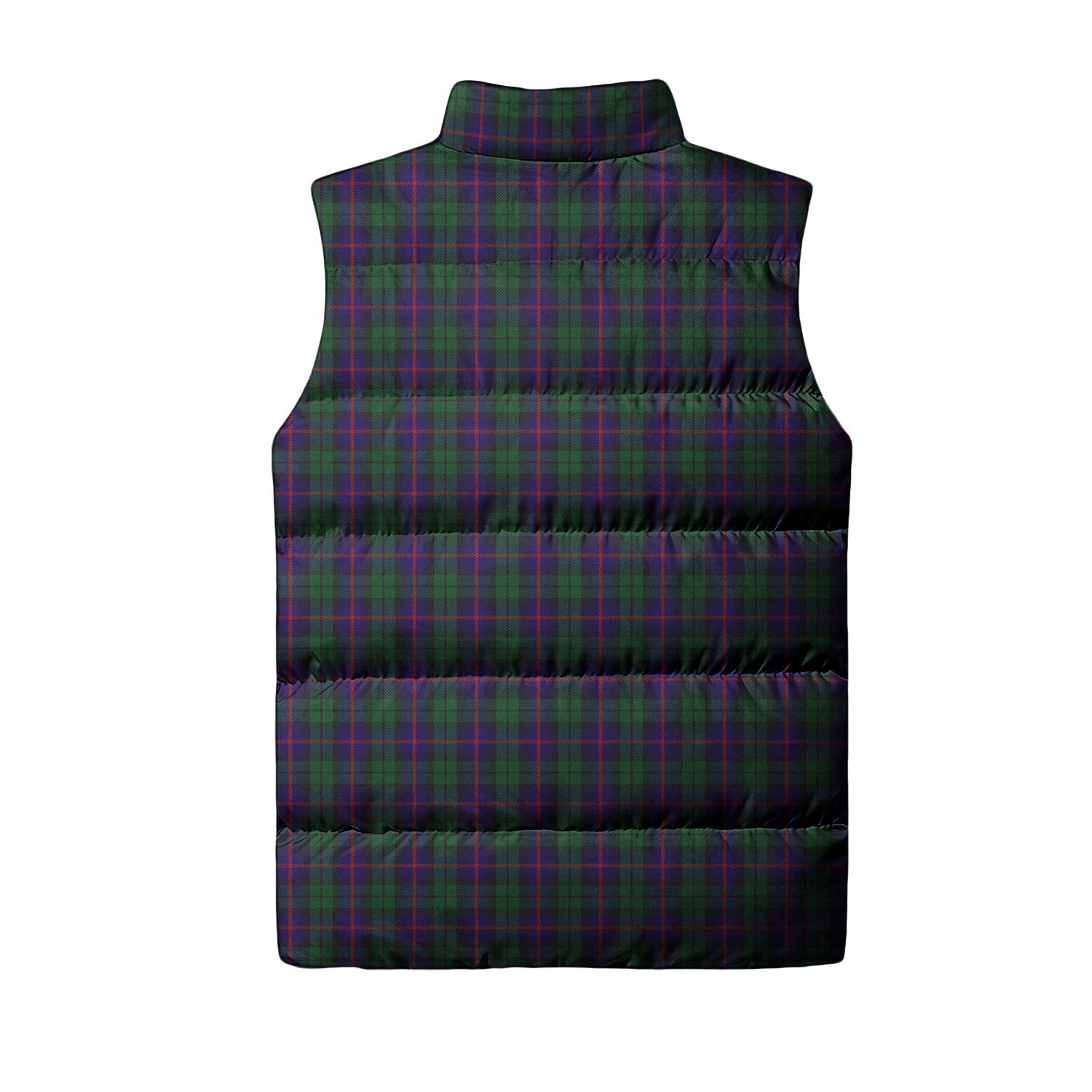 Urquhart Tartan Sleeveless Puffer Jacket with Family Crest - Tartanvibesclothing