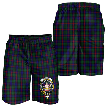 Urquhart Tartan Mens Shorts with Family Crest