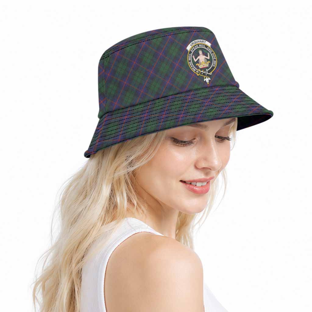 Urquhart Tartan Bucket Hat with Family Crest - Tartan Vibes Clothing