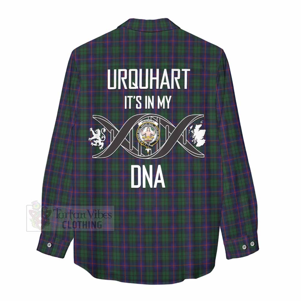 Tartan Vibes Clothing Urquhart Tartan Women's Casual Shirt with Family Crest DNA In Me Style