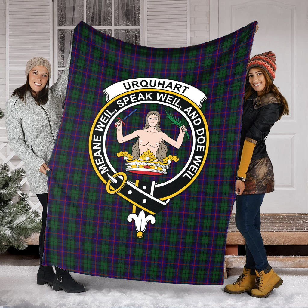 urquhart-tartab-blanket-with-family-crest