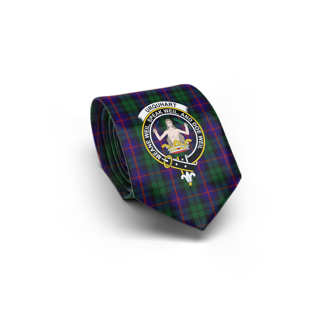 Urquhart Tartan Classic Necktie with Family Crest - Tartan Vibes Clothing