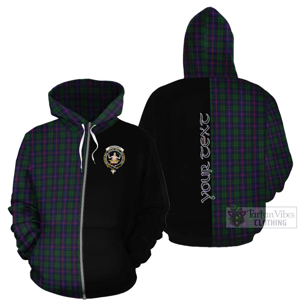 Tartan Vibes Clothing Urquhart Tartan Cotton Hoodie with Family Crest and Half Of Me Style