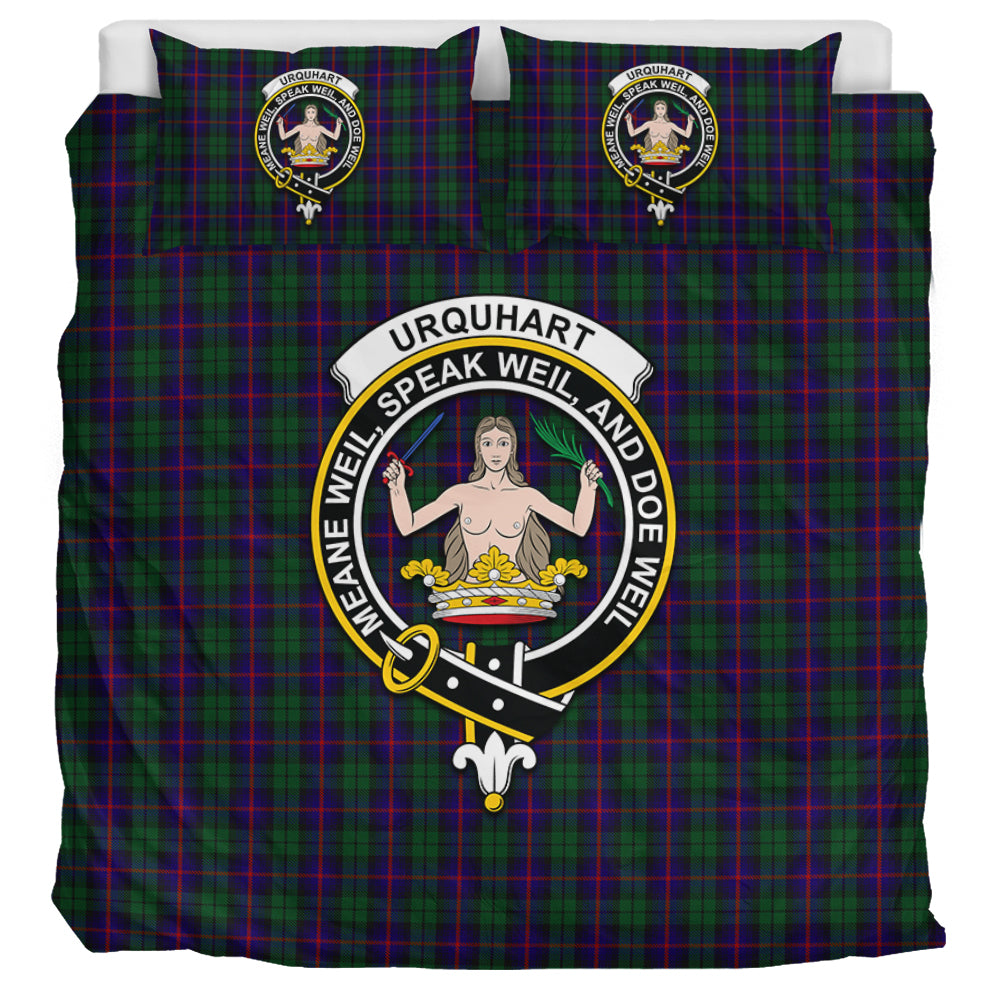 urquhart-tartan-bedding-set-with-family-crest