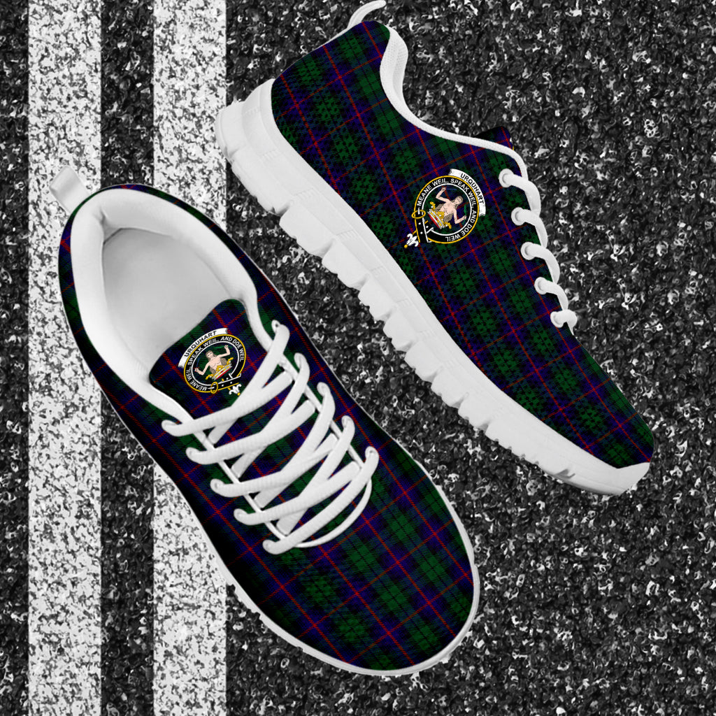 Urquhart Tartan Sneakers with Family Crest - Tartan Vibes Clothing