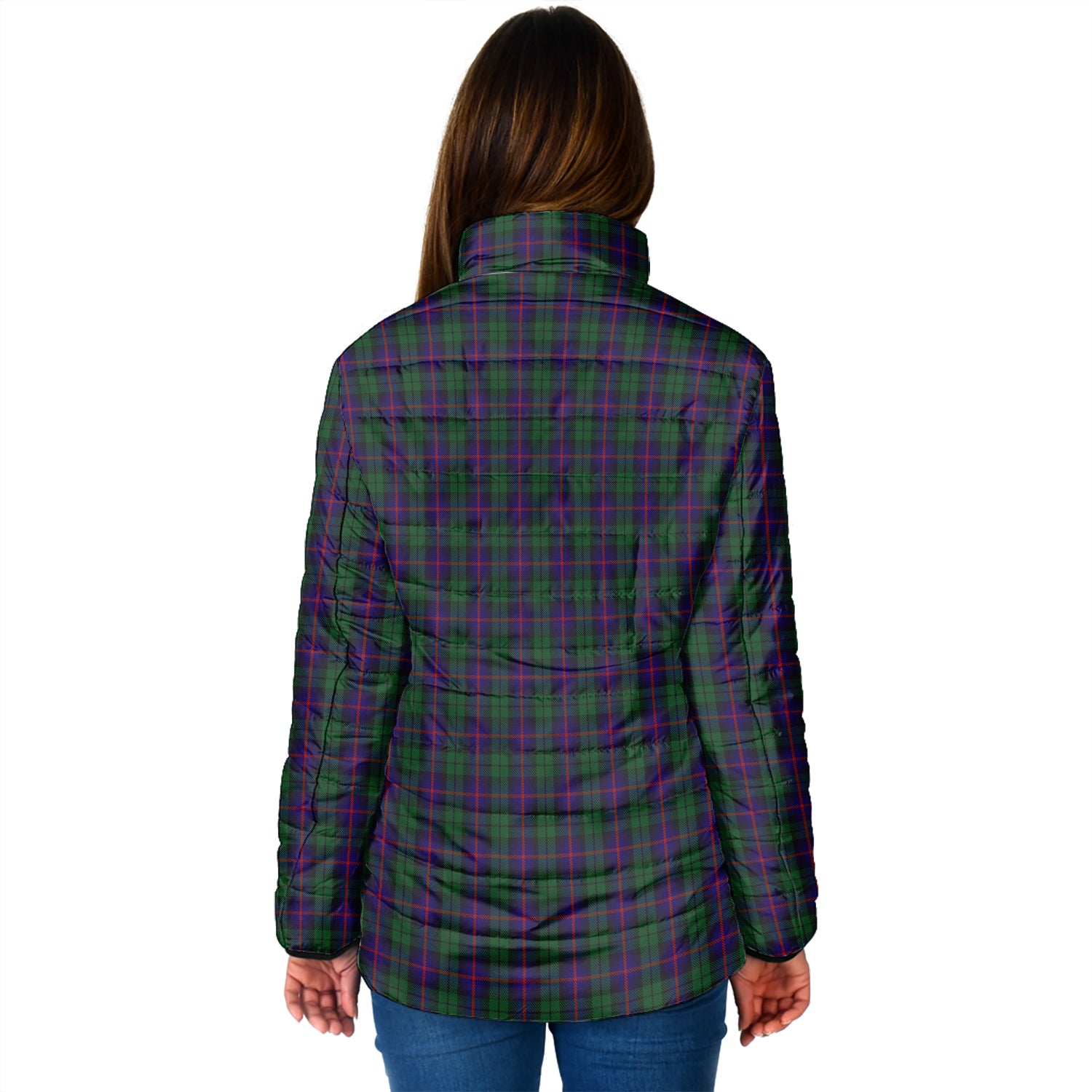 Urquhart Tartan Padded Jacket with Family Crest - Tartan Vibes Clothing