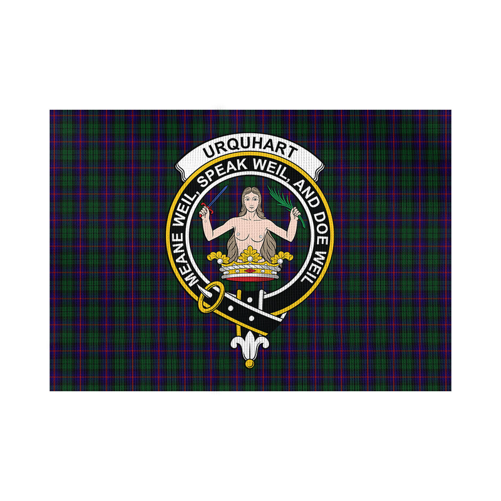 Urquhart Tartan Flag with Family Crest - Tartan Vibes Clothing