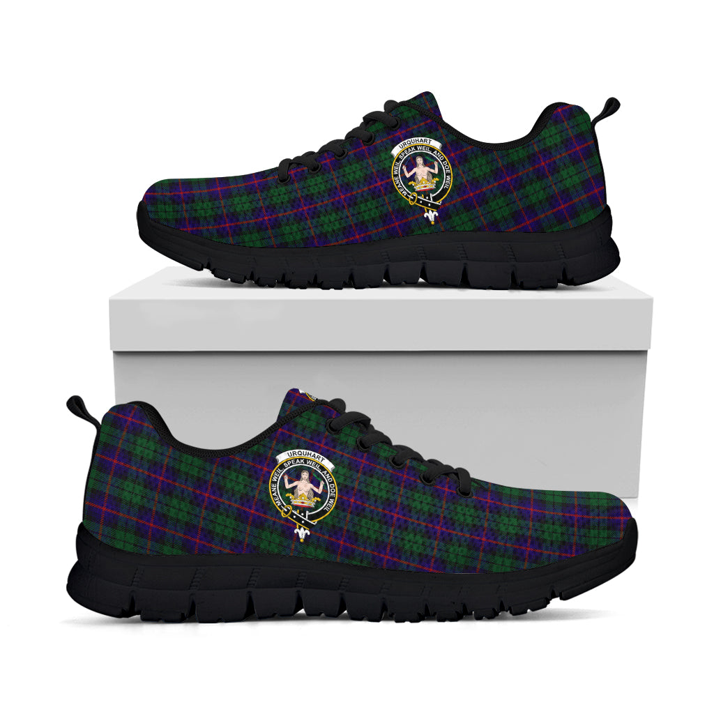 Urquhart Tartan Sneakers with Family Crest - Tartan Vibes Clothing