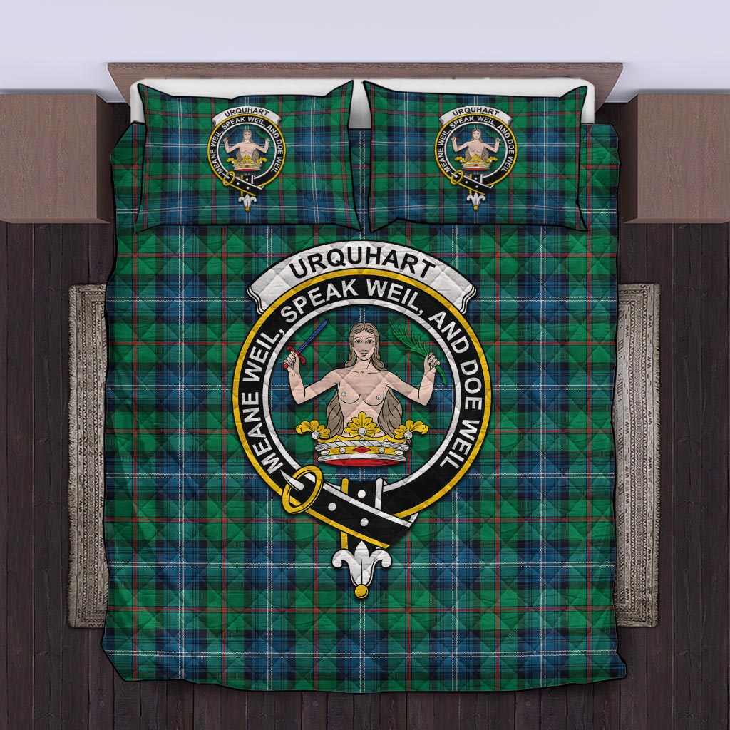 Urquhart Ancient Tartan Quilt Bed Set with Family Crest Twin - Tartan Vibes Clothing