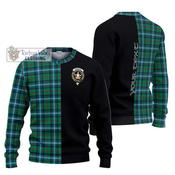 Urquhart Ancient Tartan Ugly Sweater with Family Crest and Half Of Me Style