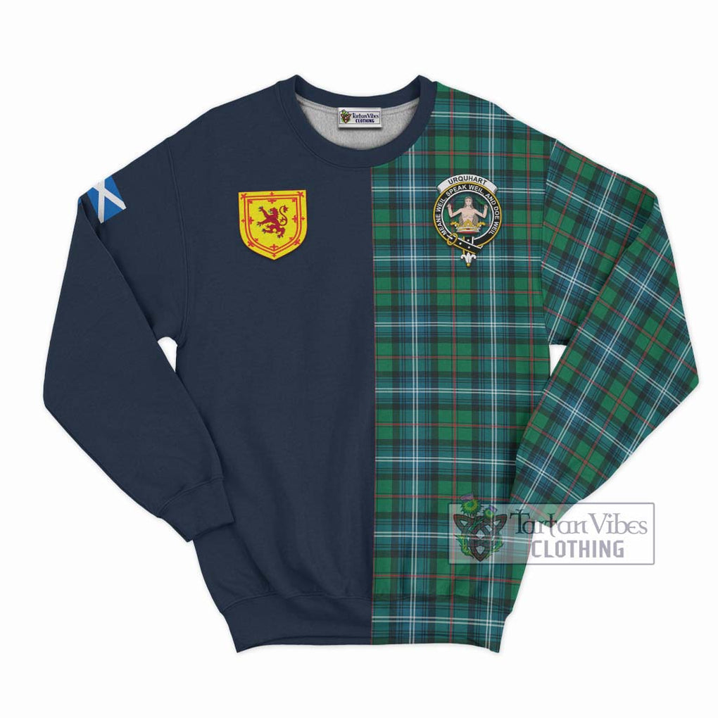 Tartan Vibes Clothing Urquhart Ancient Tartan Sweatshirt with Scottish Lion Royal Arm Half Style