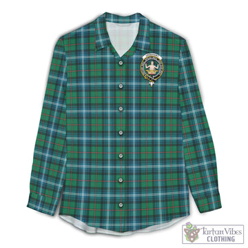 Urquhart Ancient Tartan Women's Casual Shirt with Family Crest