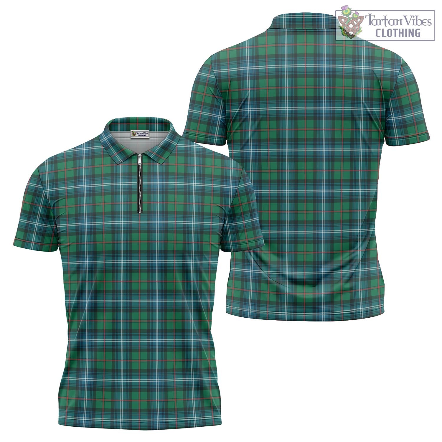 Tartan Vibes Clothing Urquhart Ancient Tartan Zipper Polo Shirt