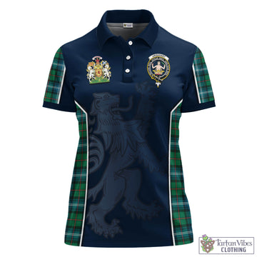 Urquhart Ancient Tartan Women's Polo Shirt with Family Crest and Lion Rampant Vibes Sport Style