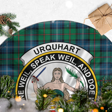 Urquhart Ancient Tartan Christmas Tree Skirt with Family Crest