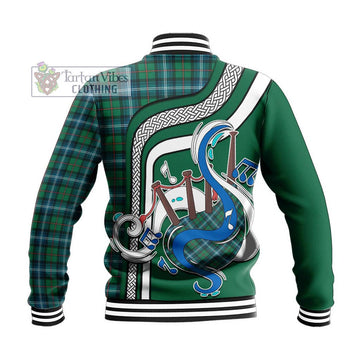 Urquhart Ancient Tartan Baseball Jacket with Epic Bagpipe Style