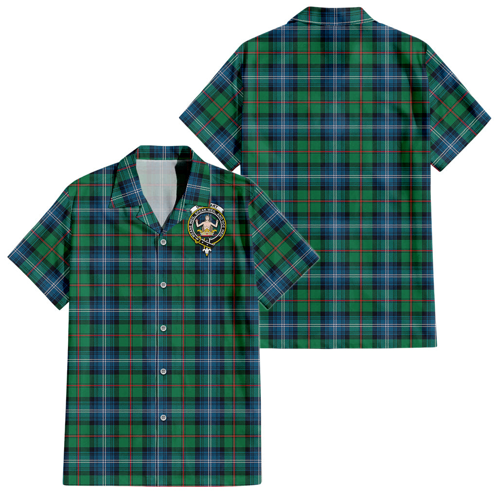 urquhart-ancient-tartan-short-sleeve-button-down-shirt-with-family-crest