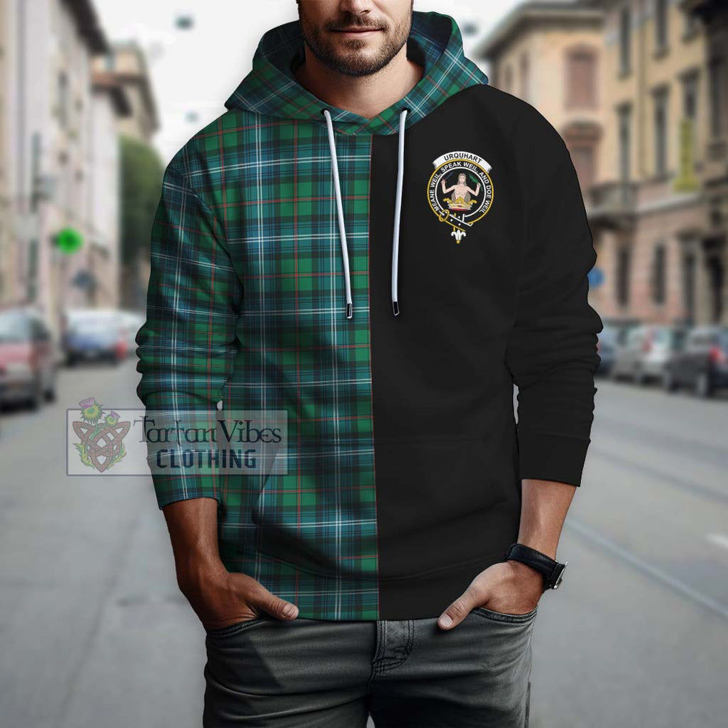 Urquhart Ancient Tartan Hoodie with Family Crest and Half Of Me Style - Tartanvibesclothing Shop