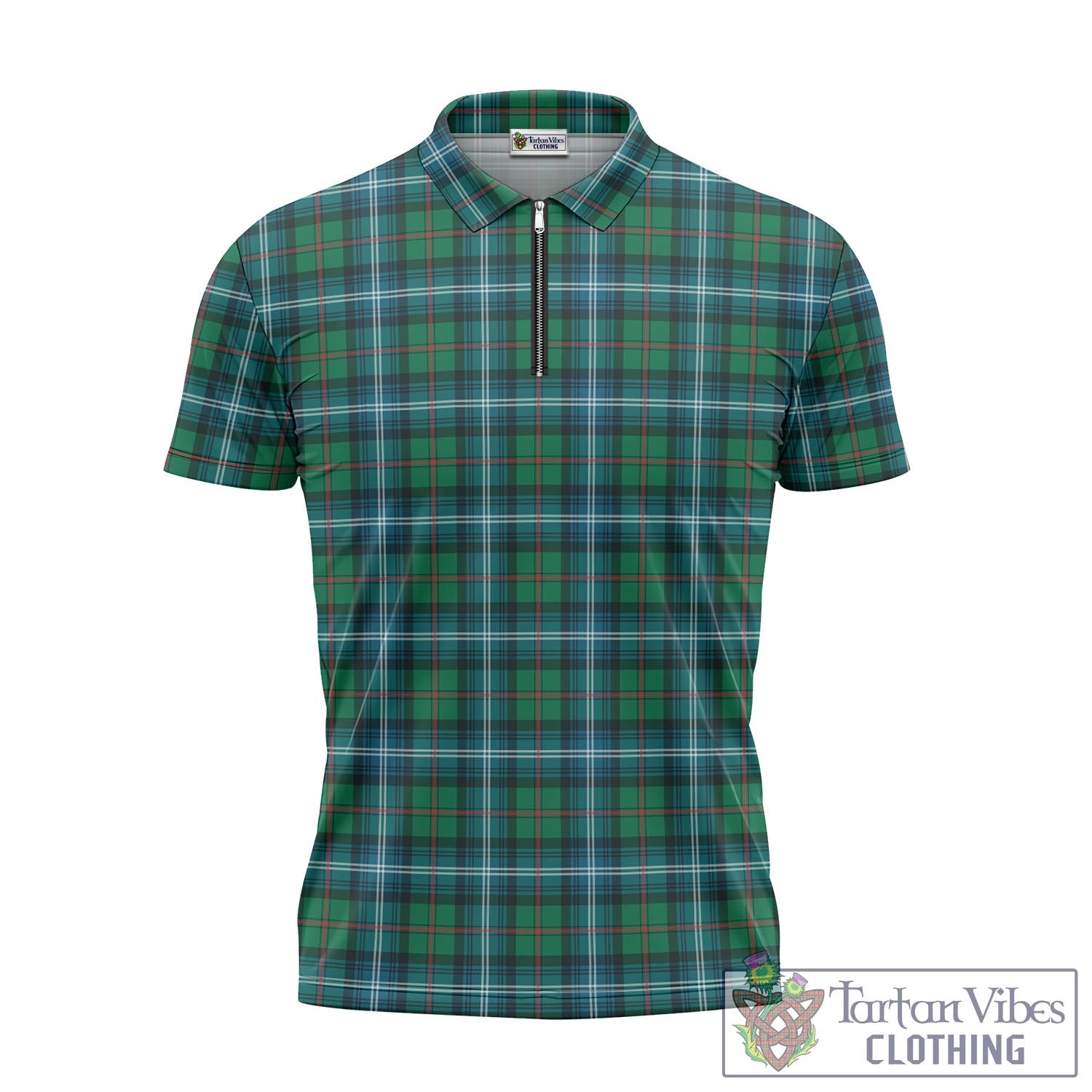 Tartan Vibes Clothing Urquhart Ancient Tartan Zipper Polo Shirt