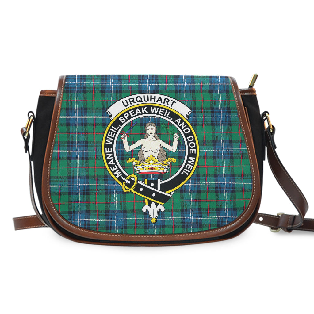 Urquhart Ancient Tartan Saddle Bag with Family Crest - Tartan Vibes Clothing