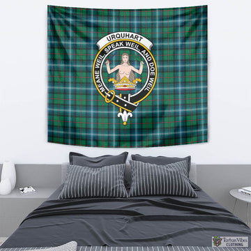 Urquhart Ancient Tartan Tapestry Wall Hanging and Home Decor for Room with Family Crest