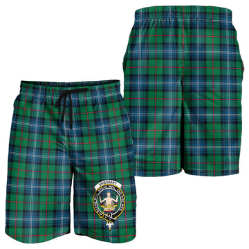 Urquhart Ancient Tartan Mens Shorts with Family Crest