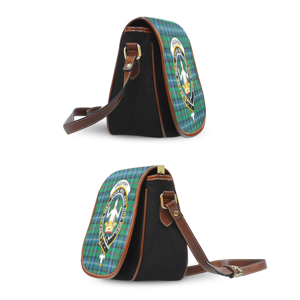 Urquhart Ancient Tartan Saddle Bag with Family Crest - Tartan Vibes Clothing