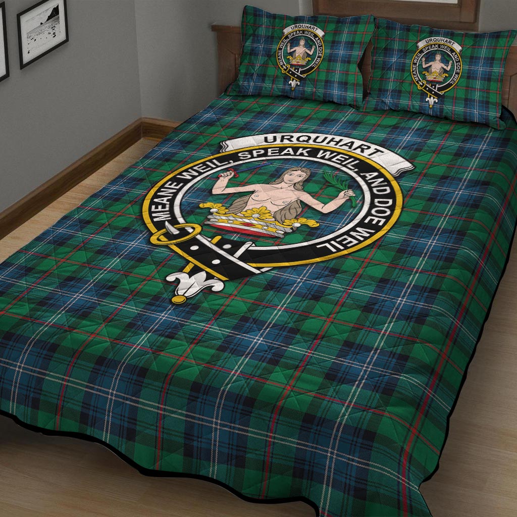 Urquhart Ancient Tartan Quilt Bed Set with Family Crest - Tartan Vibes Clothing