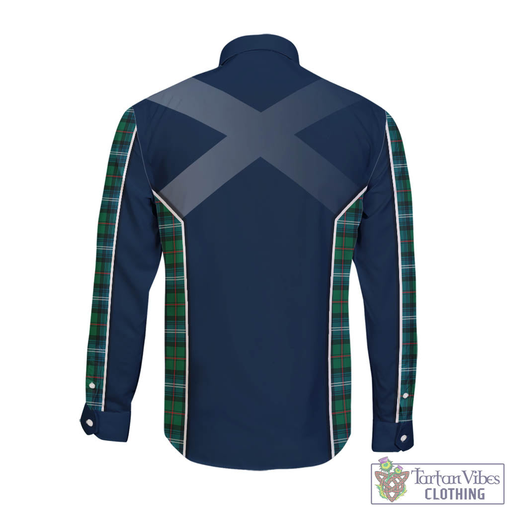 Urquhart Ancient Tartan Long Sleeve Button Up Shirt with Family Crest and Lion Rampant Vibes Sport Style